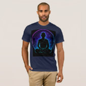 Neon Meditation Monk Spiritueller T - Shirt | Kosm (Vorne ganz)
