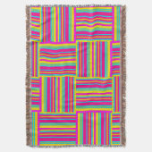 Neon Mehrfarbig Weaved Squares Decke (Vorderseite Vertikal)