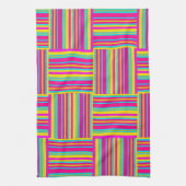 Neon Mehrfarbig Weaved Squares Geschirrtuch (Vertikal)