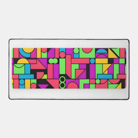 Neon Memphis Geometry Schreibtischunterlage (Vorderseite)