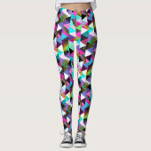 Neon Memphis Style Dreiecke Leggings (Vorderseite)