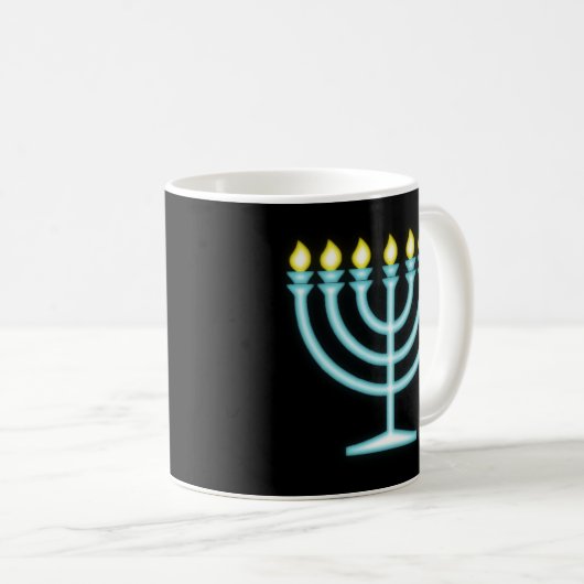 Neon Menorah Kaffeetasse (VorderseiteRechts)