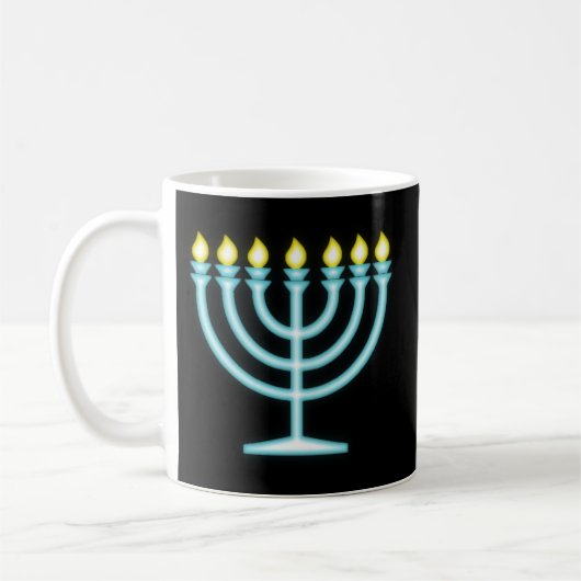 Neon Menorah Kaffeetasse (Links)