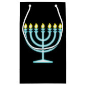 Neon Menorah Kleine Geschenktüte (Rückseite)
