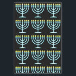 Neon Menorah Seidenpapier<br><div class="desc">Blaue Menorah im Neon-Zeichen-Stil.</div>