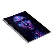 Neon Mermaid Face Notizblock (Rechte Seite)