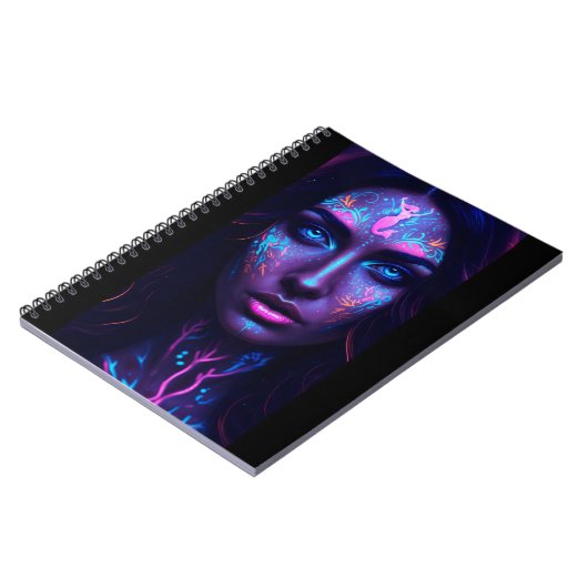 Neon Mermaid Face Notizblock (Linke Seite)