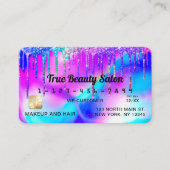 Neon Mermaid Holographic Glitzer Tropfens Credit Visitenkarte (Vorderseite)