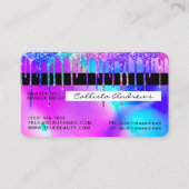 Neon Mermaid Holographic Glitzer Tropfens Credit Visitenkarte (Rückseite)