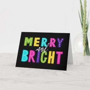 Neon Merry und Bright Feiertagskarte