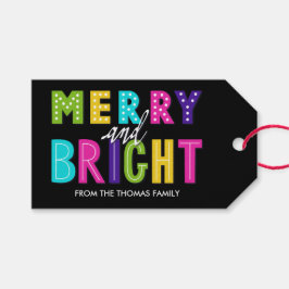 Neon Merry und Bright Geschenkanhänger