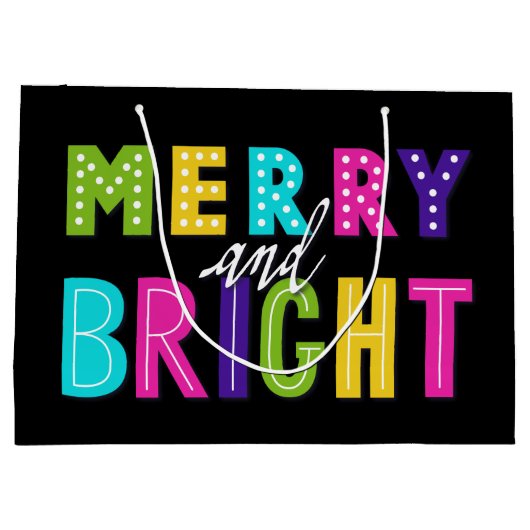 Neon Merry und Bright Große Geschenktüte (Rückseite)