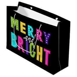 Neon Merry und Bright Große Geschenktüte