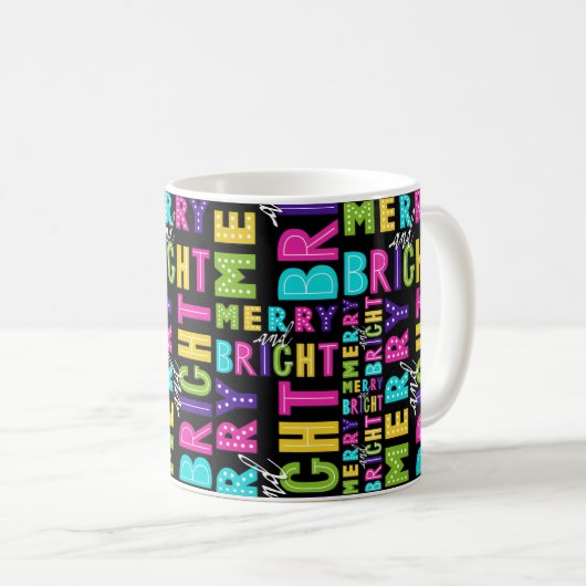Neon Merry und Bright Kaffeetasse (VorderseiteRechts)