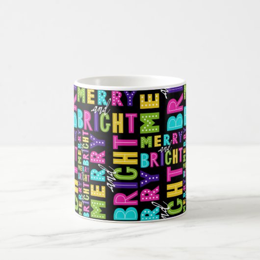 Neon Merry und Bright Kaffeetasse (Mittel)