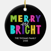 Neon Merry und Bright Keramik Ornament (Hinten)