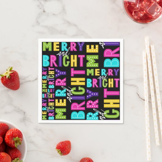 Neon Merry und Bright Serviette (Beispiel)