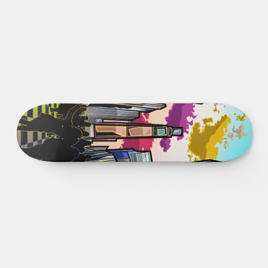 Neon Metropolis Skateboard (Horizontal)