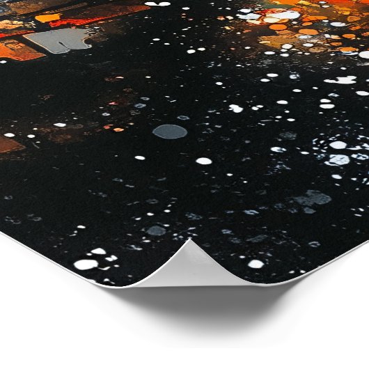 Neon Metropolis - Surreal Urban Nightscape Poster (Ecke)