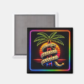 Neon Miami Nights Diamant Luxus Magnet (Vorderseite/Rückseite)