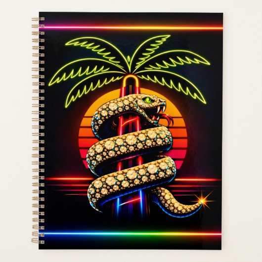 Neon Miami Nights Diamant Luxus  Planer (Vorderseite)