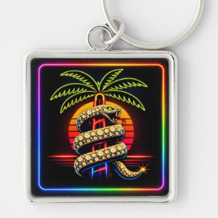Neon Miami Nights Diamant Luxus  Schlüsselanhänger
