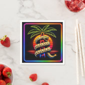 Neon Miami Nights Diamant Luxus  Serviette (Beispiel)