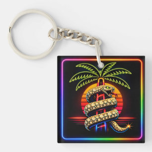 Neon Miami Nights Diamantene Opulenz Luxus  Schlüsselanhänger
