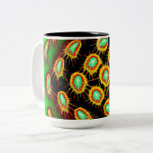 Neon Microburst Pattern Mug Zweifarbige Tasse (Vorderseite Links)