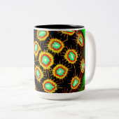Neon Microburst Pattern Mug Zweifarbige Tasse (VorderseiteRechts)