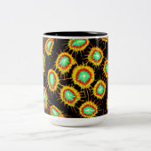 Neon Microburst Pattern Mug Zweifarbige Tasse (Mittel)