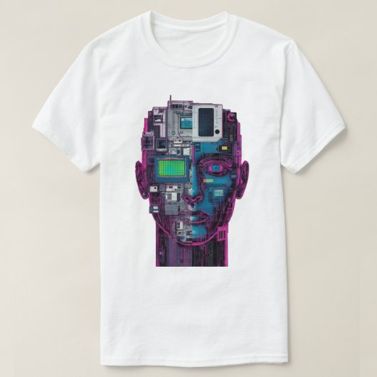 "Neon Mindscape: The Digital Self" T-Shirt (Design vorne)