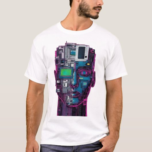"Neon Mindscape: The Digital Self" T-Shirt (Vorderseite)