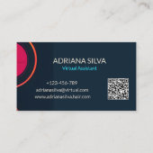 Neon Minimalistisch Futuristic Virtual Assistant Visitenkarte (Rückseite)