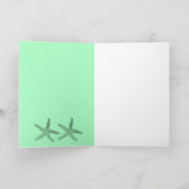 Neon Mint 2020 Starfish Muster Elegante Hochzeit Einladung (Innenseite)