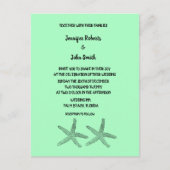 Neon Mint 2020 Starfish Patterns Elegant Wedding Einladungspostkarte (Vorderseite)