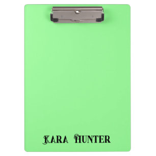Neon Mint Color   Modern Black Personalisiert Scri Klemmbrett
