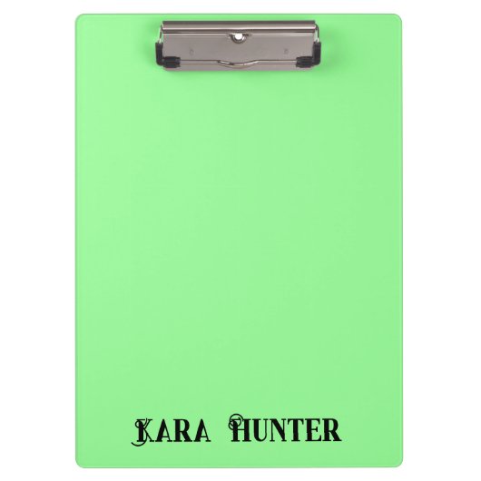 Neon Mint Color | Modern Black Personalisiert Scri Klemmbrett (Vorderseite)
