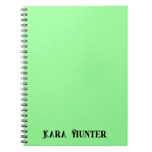 Neon Mint Color Modern Black Personalisiert Scri Notizblock