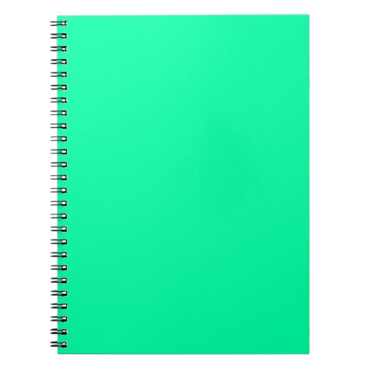 Neon Mint Einfarbig Minimalistisch Notizblock (Vorderseite)
