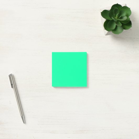 Neon Mint Einfarbig Minimalistisch Post-it Klebezettel (Büro)