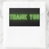 Neon Mint Green Sign Trendy Vielen Dank Rechteckiger Aufkleber (Tasche)
