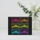 Neon Mix Tapes Postkarte (Stehend Vorderseite)