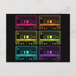 Neon Mix Tapes Postkarte