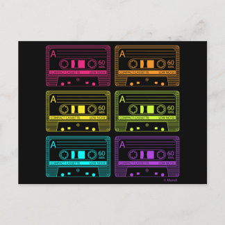 Neon Mix Tapes Postkarte