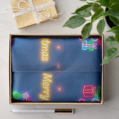 Neon Modern Christmas Holiday Collection Seidenpapier (Geschenk)
