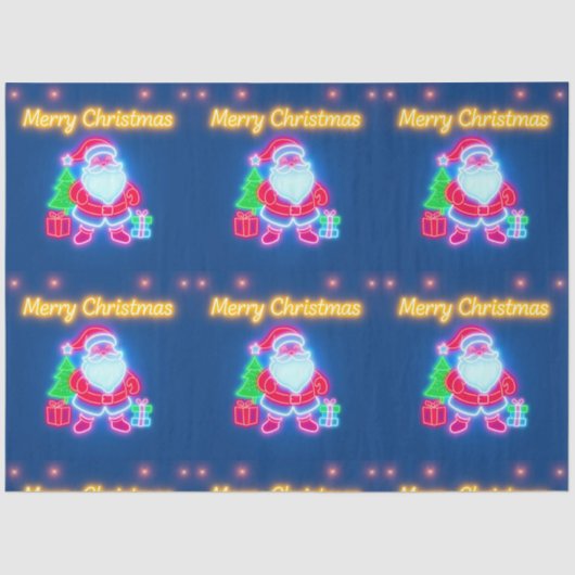 Neon Modern Christmas Holiday Collection Seidenpapier (Vorderseite)