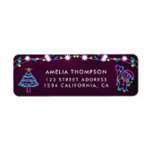 Neon Modern Holiday Weihnachten Party Rücksendeadr (Vorne)