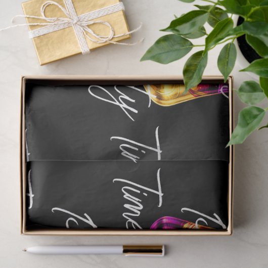 Neon Modern Party Time Personalisiert Seidenpapier (Geschenk)