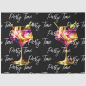 Neon Modern Party Time Personalisiert Seidenpapier (Vorderseite)
